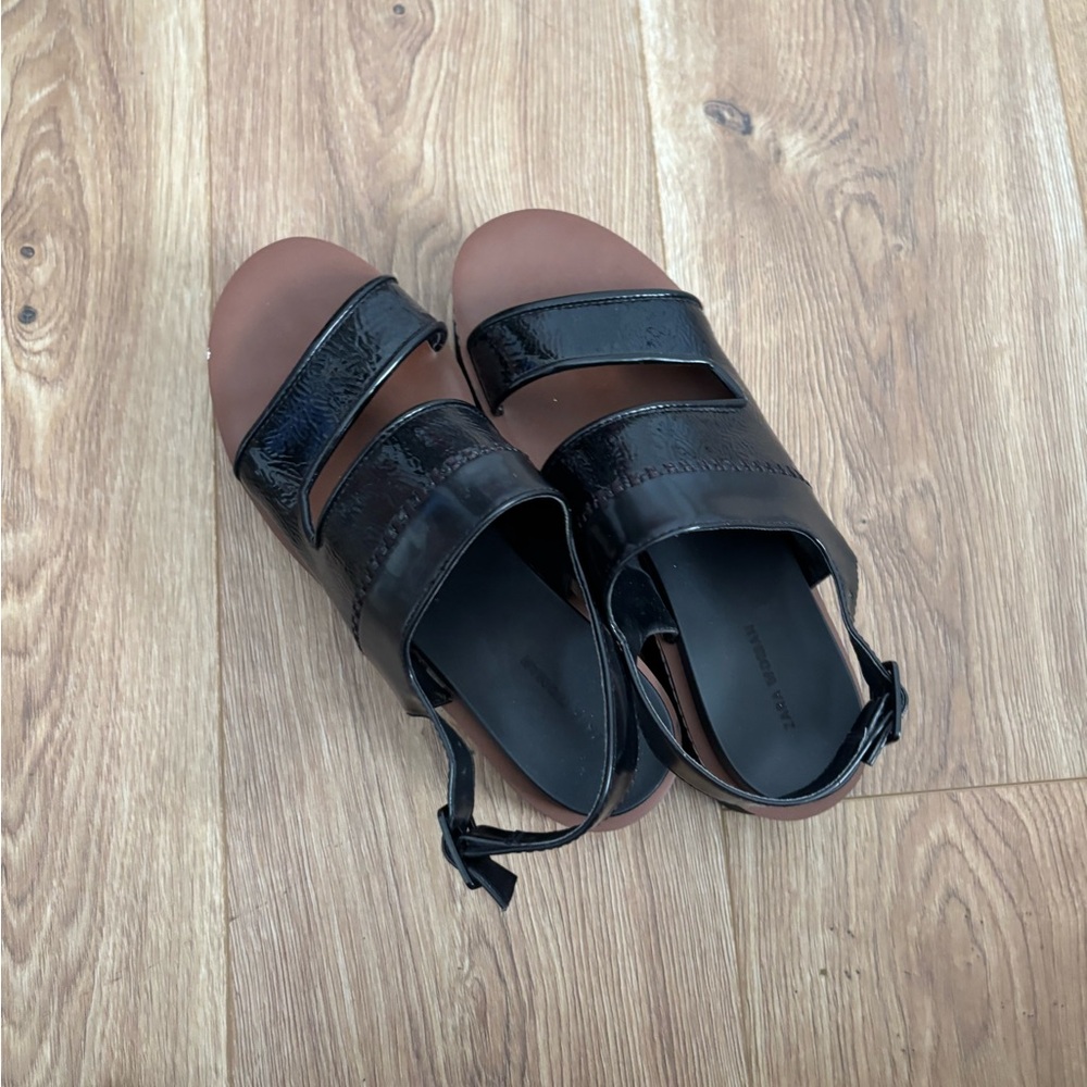 Zara Black and Brown Strappy Sandals